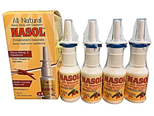 4 Pack - nasolRE, All-Natural Capsaicin Nasal Spray (200 Sprays)