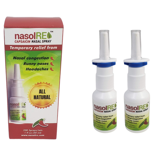 2 Pack - nasolRE, All-Natural Capsaicin Nasal Spray (200 Sprays)